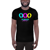 human just like you cmy three trees athletic all over tee
