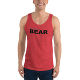 "destination bear" Unisex  Tank Top (black and grey graphic)