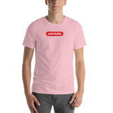 "anti bully" Short-Sleeve Unisex T-Shirt (red and white graphic)