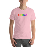"be bear" Short-Sleeve Unisex T-Shirt (gradient rainbow graphic)