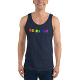 "be bear" Unisex  Tank Top (gradient rainbow graphic)