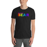 "destination bear" Short-Sleeve Unisex T-Shirt (rainbow graphic) promo line