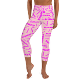 human just like you Yoga Capri Leggings pink on pink
