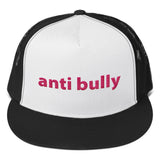 anti bully Trucker Cap (pink embroidery)