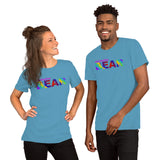 "destination bear" Short-Sleeve Unisex T-Shirt (rainbow graphic)