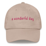 a wonderful day Dad hat (pink embroidery print)