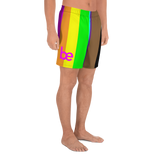 be rainbow candy stripe Men's Athletic Long Shorts