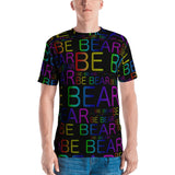 "be bear" Men's T-shirt ( all over print rainbow and black)