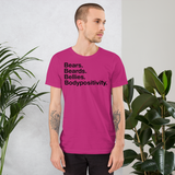 Bears. Beards. Bellies. Bodypositivity. all gender T-Shirt up to 4XL