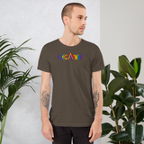 gay pride all gender T-Shirt be gay! rainbow print.