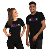 "destination bear" Short-Sleeve Unisex T-Shirt (rainbow graphic)