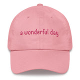 a wonderful day Dad hat (pink embroidery print)