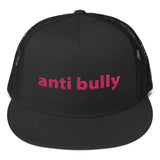 anti bully Trucker Cap (pink embroidery)