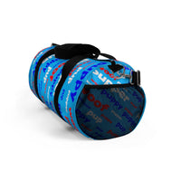 Pup puppy pupper woof Duffle Bag red white blue and light blue