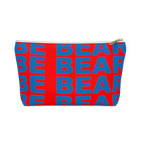 "be bear" Accessory Pouch w T-bottom (red and blue graphic)
