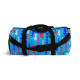 Pup puppy pupper woof Duffle Bag red white blue and light blue