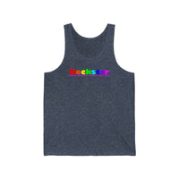 Rockstar all gender Jersey Tank funty rainbow graphic shirt