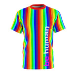 be human candy stripe rainbow all over print tee