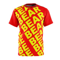 "BE BEAR" All Over Print Tee (red and yellow)