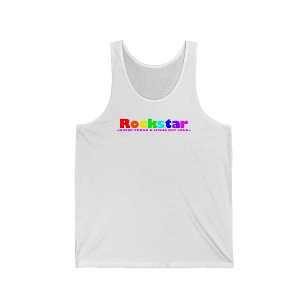 Rockstar all gender Jersey Tank funty rainbow graphic shirt