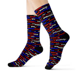 Copy of Copy of Copy of Copy of pup puppy pupper woof Sublimation Socks red white blue and black