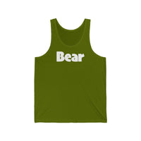"summer bear" Bear all gender Jersey Tank white graphic