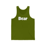 "summer bear" Bear all gender Jersey Tank white graphic