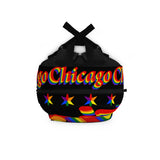 Chicago Pride Backpack (Made in USA) rainbow print.