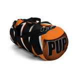 PUP custom Duffle Bag over sized black and white on orange graphic