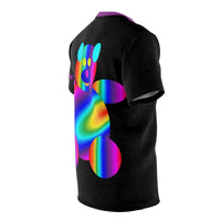 Phonetic Bear on the front (rainbow trip bear graphic on the back) all over sublimation tee.