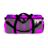custom all over multi color pup and puppy on bright magenta Duffle Bag