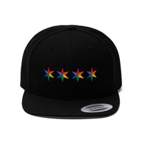 Chicago Pride 4 star all gender Flat Bill Hat