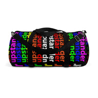 "be upstander" upstander Duffle Bag (rainbow all over graphic)