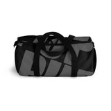custom grey on black background pup Duffle Bag