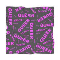 "be queer" queer Poly Scarf (black and pink all over print)