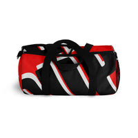 PUP custom Duffle Bag over sized black and white on red graphic