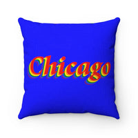 Chicago pride Spun Polyester Square Pillow rainbow print.