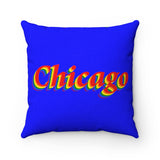 Chicago pride Spun Polyester Square Pillow rainbow print.