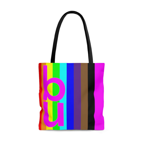 be you candy stripe rainbow tote