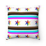 chicago pride flag Spun Polyester Square Pillow