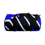 PUP custom Duffle Bag over sized black and white on blue graphic