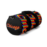 Chicago pride Duffle Bag rainbow print.