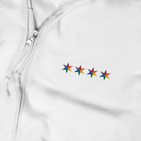 Chicago Pride 4 star embroidered all gender Zip Up Hoodie