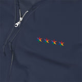 Chicago Pride 4 star embroidered all gender Zip Up Hoodie