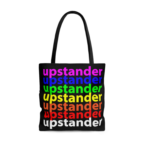 "be upstander" upstander AOP Tote Bag (rainbow all over graphic)