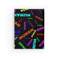 "be human" human Journal - Blank (bright rainbow and black all over print)