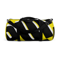 PUP custom Duffle Bag over sized black and white on yellow graphic