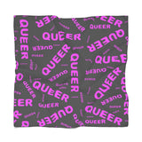 "be queer" queer Poly Scarf (black and pink all over print)