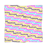 human just like you cmyk on pink Poly Scarf