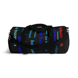 "be human" Duffle / gym Bag (blues with red all over graphic)